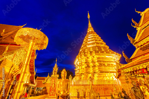 Wat Phra That Doi Suthep is tourist attraction of Chiang Mai, Thailand