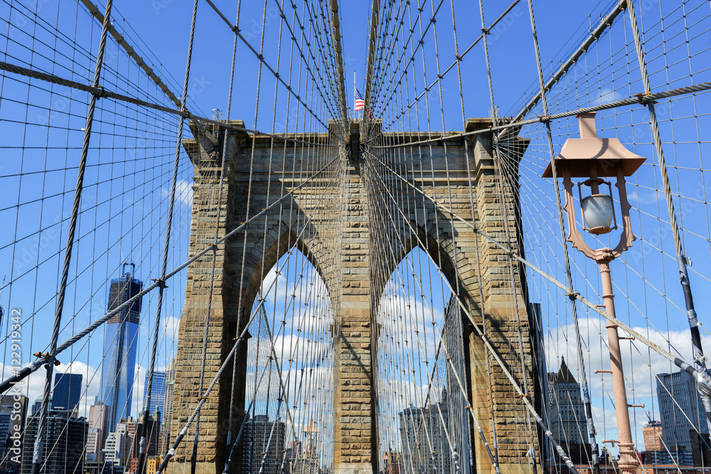 Fototapeta premium New York Skyline from Brooklyn Bridge