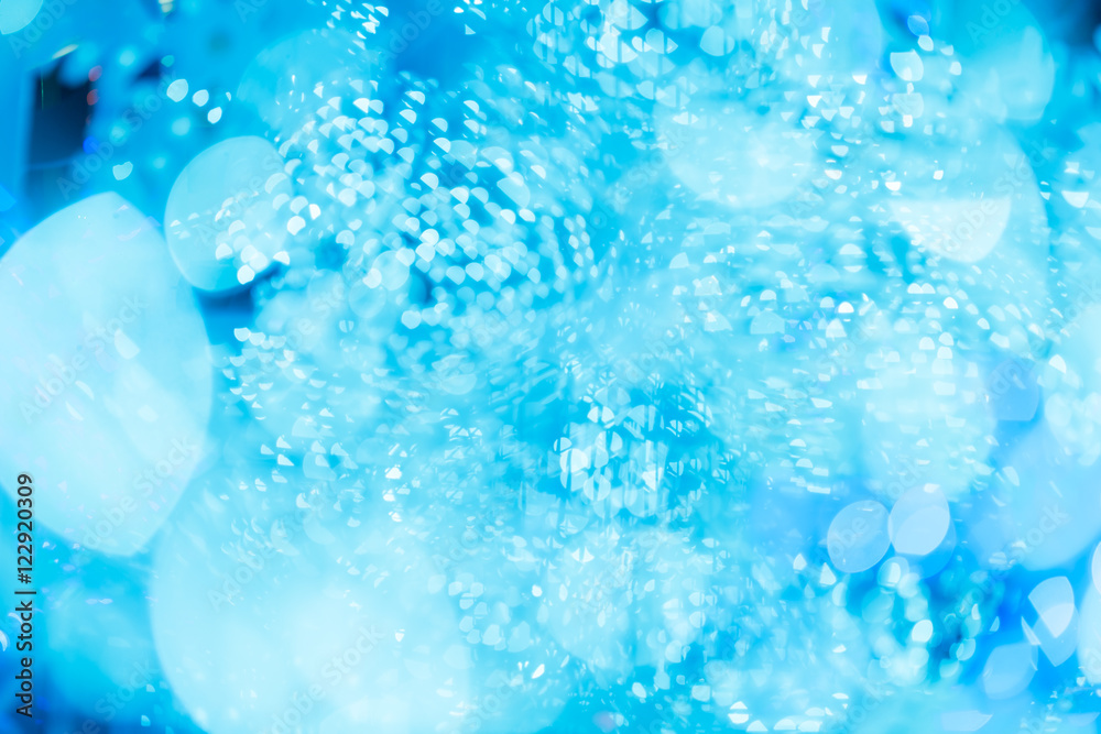 Blue Ice Cool Winter Blur Bokeh Abstract for Background.