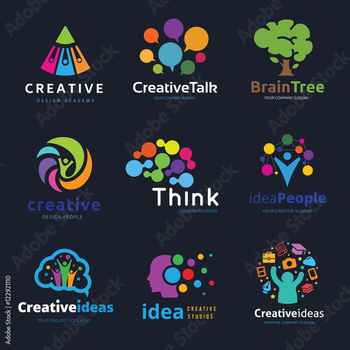 Logo set,logo collection,idea logo,kids logo collection,family logo,people logo,creative logo design template,eco logo set,brain logo,vector logo template