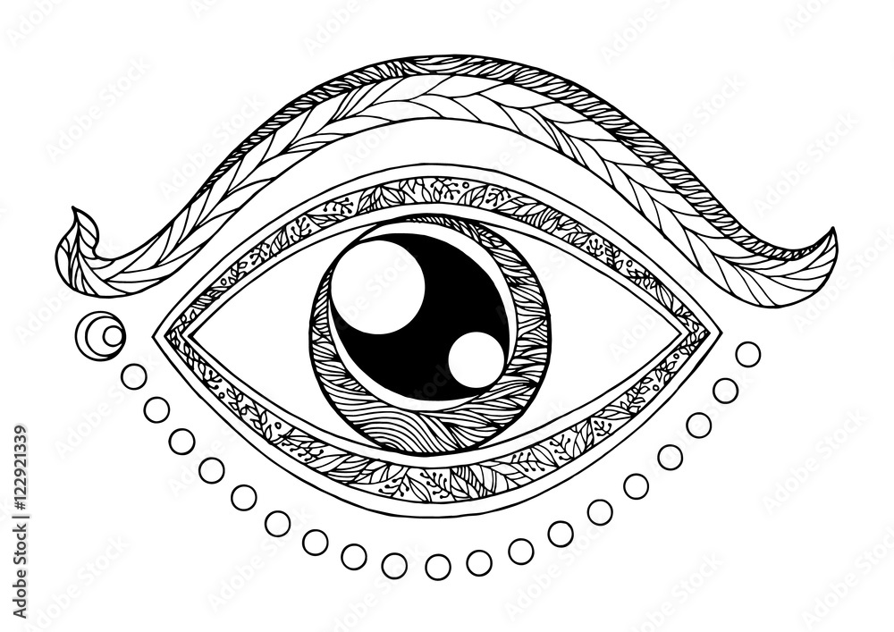 third eye chakra symbol drawing design vector illustration, hand drawn  Stock Vector | Adobe Stock