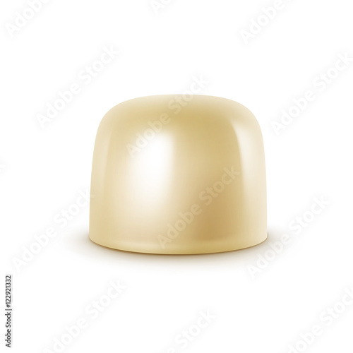 Vector Realistic White Milk Chocolate Candy Isolated on White Background