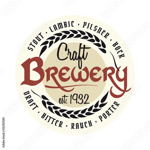 Retro styled label of beer. Good as a template of advertisement. Editable layered vector.