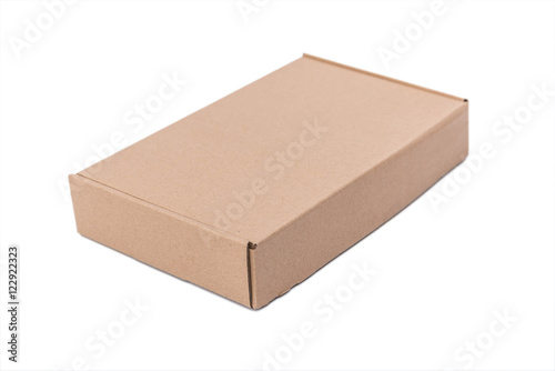 Brown Cardboard box isolated on white background © bunwit
