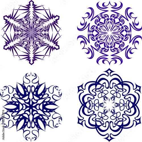 Beautiful christmas snowflakes. Complete set from 4 things. 6