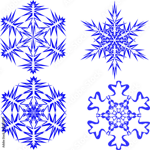 Beautiful christmas snowflakes. Complete set from 4 things. 10