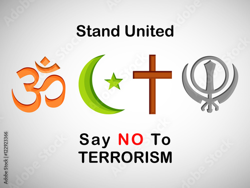 Symbols with text against white background
