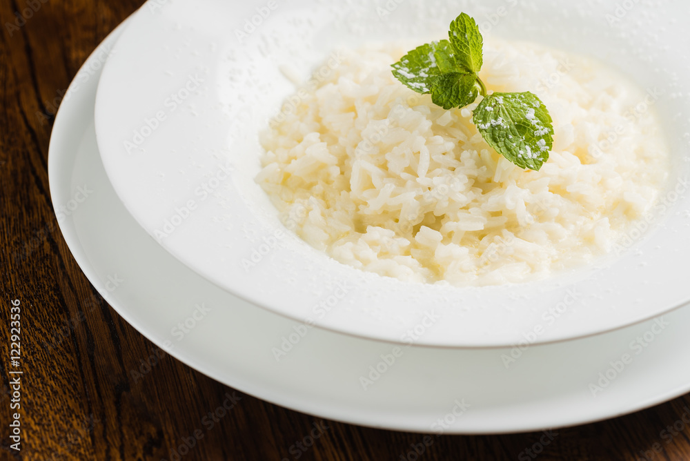 rice in the white plate rice in the white plate