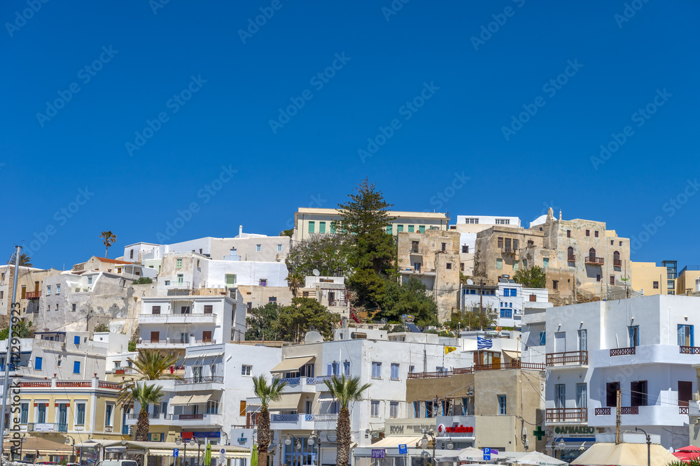 Naxos town (Chora), Greece. Traditional architecture on a sunny