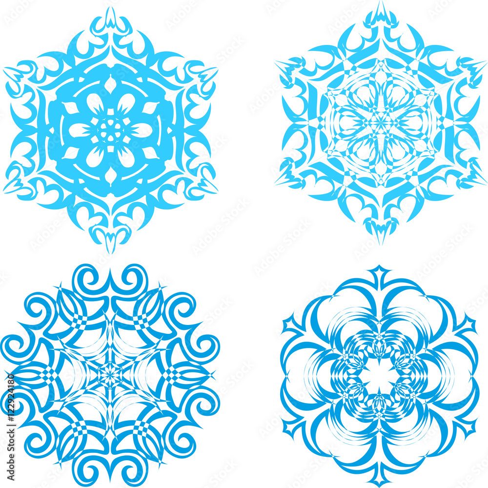 Set of vector snowflakes - 4 Set of vector snowflakes - 4
