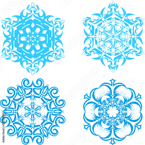 Set of vector snowflakes - 4