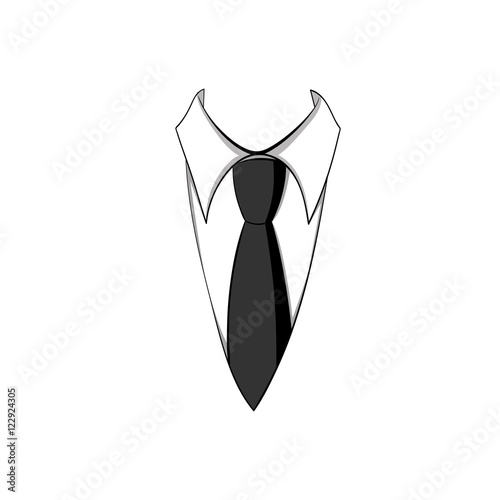 tie and shirt. black and white business vector logo