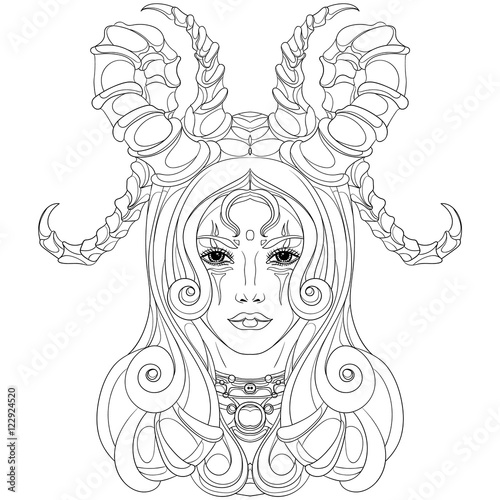 woman with long horns