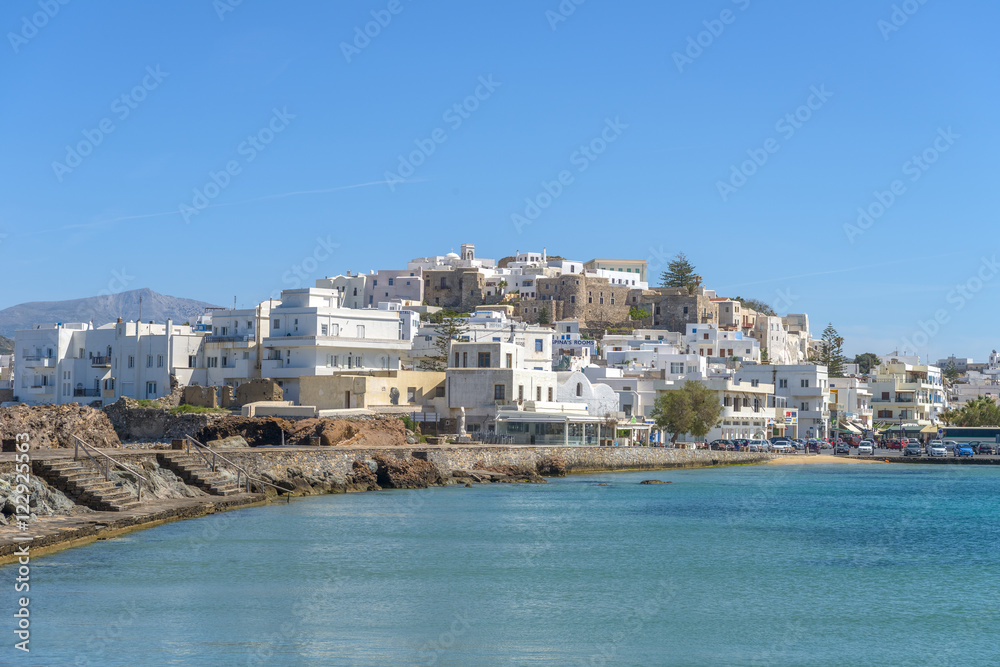 Port view in Chora, Naxos, Cyclades, Greece.