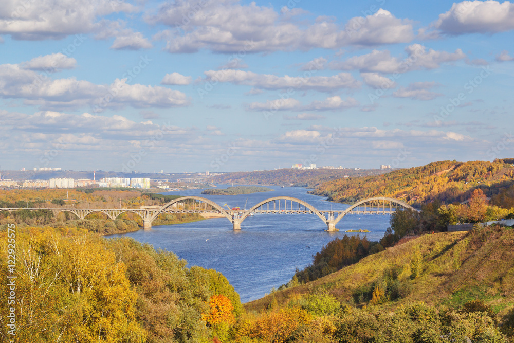 Нижегородская область. Сартаковский железнодорожный мост через реку Ока