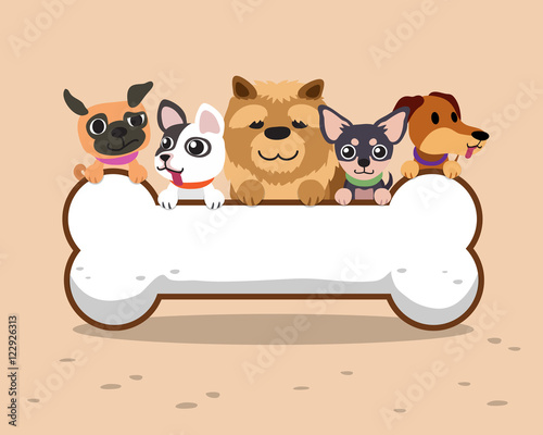 Cartoon dogs with big bone sign