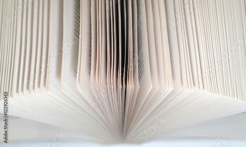 Open book with pages split on a white background. © jayk67