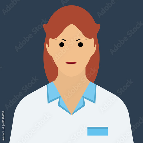 Doctor woman character icon vector isolated.