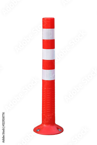 Schilderij op canvas A traffic pole isolated on white background