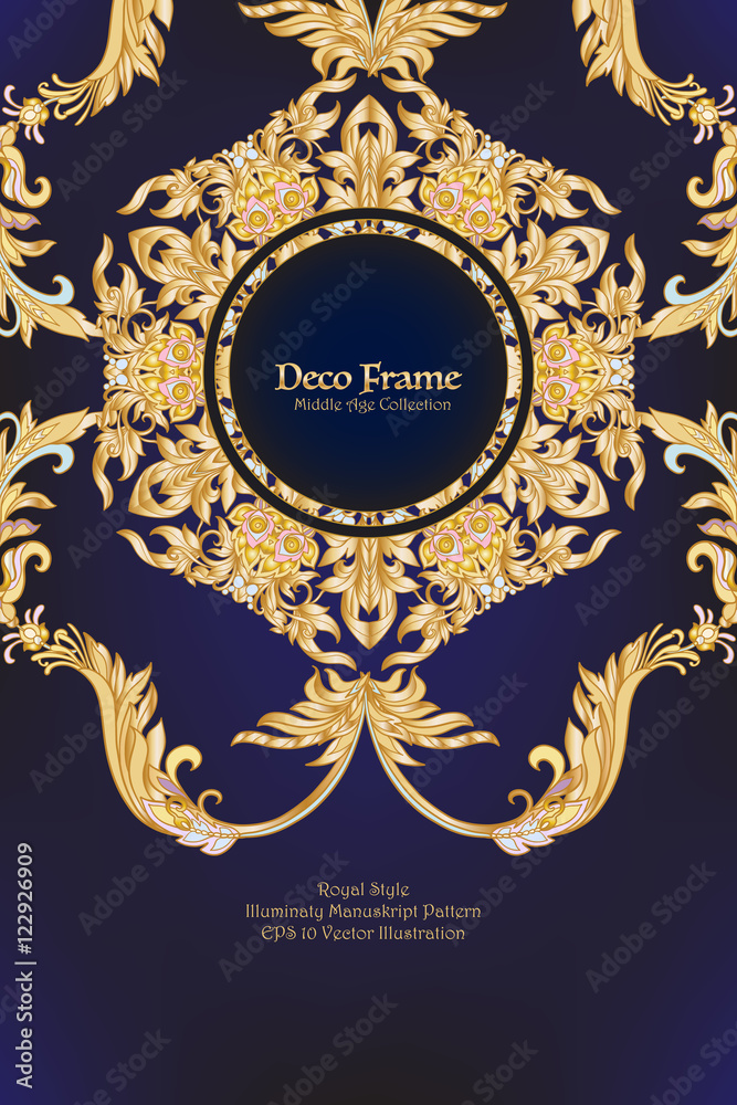 Medieval floral royal pattern with space for text. Medieval floral royal pattern with space for text.