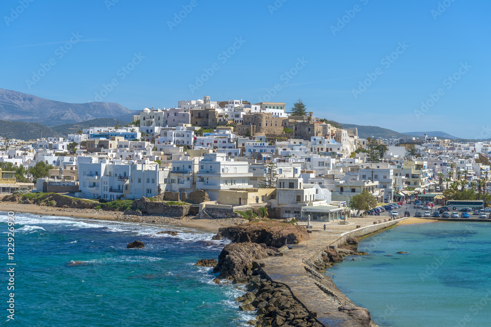 Fototapeta premium Port view in Chora, Naxos, Cyclades, Greece.