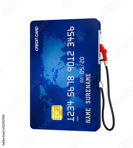 Credit Card and Gas Pump Nozzle