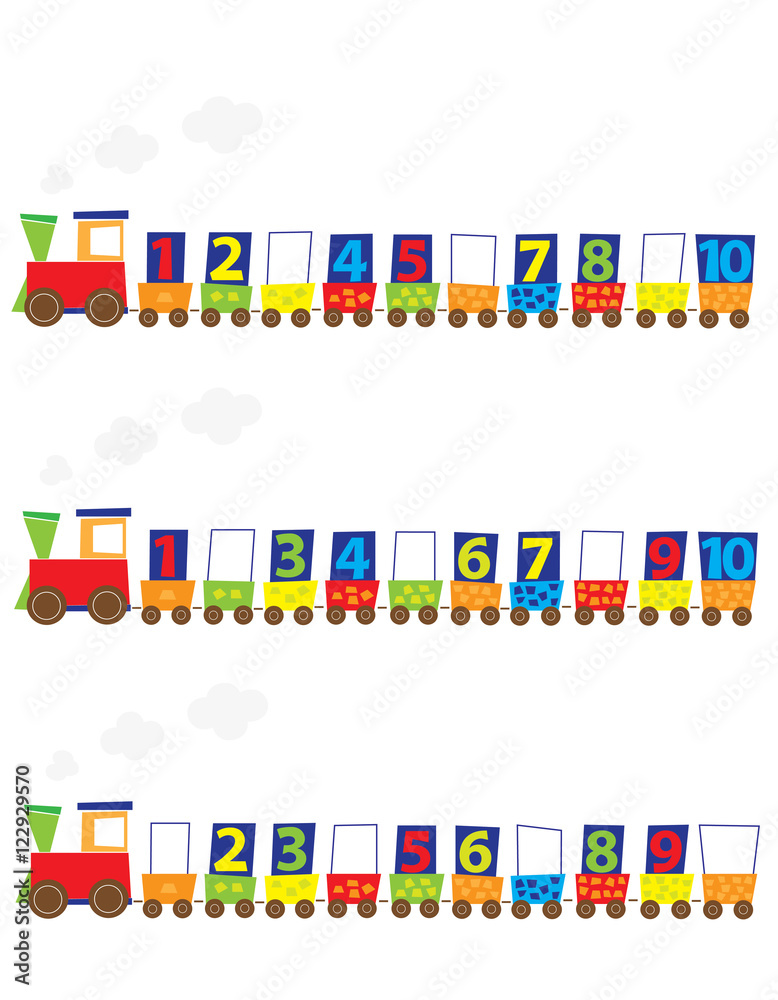 maths game for children : counting learning / educational cartoons train with numbers