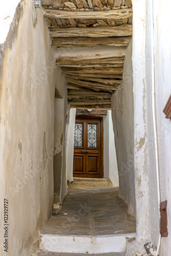 Traditional narrow street in Chora town, Naxos Island, Cyclades, © inbulb1