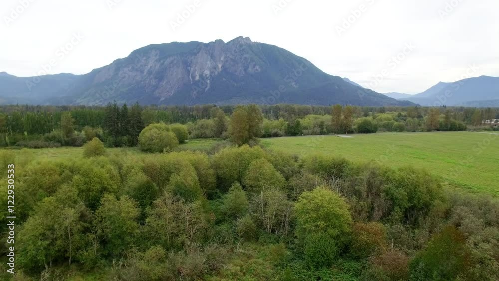 Green Mountain Valley Aerial Shot - Mount Si, North Bend, Washington Green Mountain Valley Aerial Shot - Mount Si, North Bend, Washington
