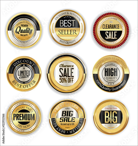 Golden labels retro vintage collection 