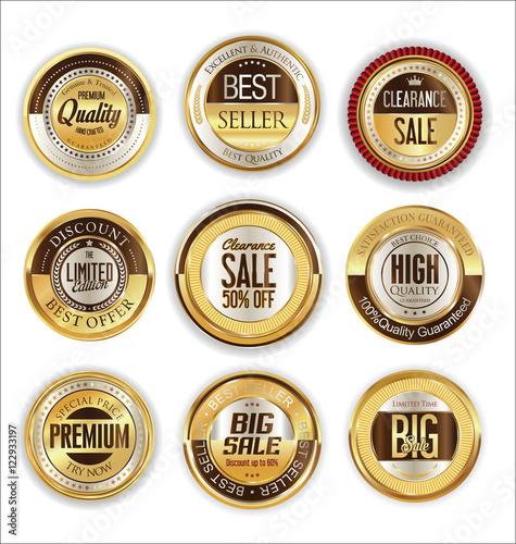 Golden labels retro vintage collection 