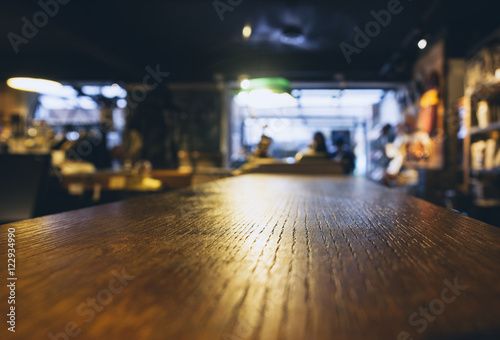 Table top Blurred Bar cafe restaurant background