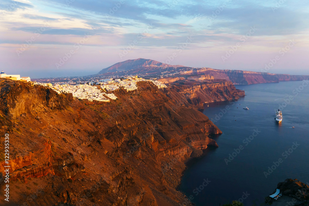 Fira is the capital of the Greek island Santorini