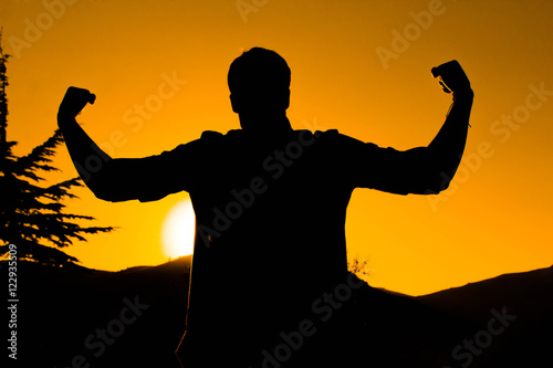 strong man , silhouette