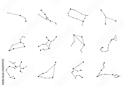 zodiac constellation icons. vector illustration photo