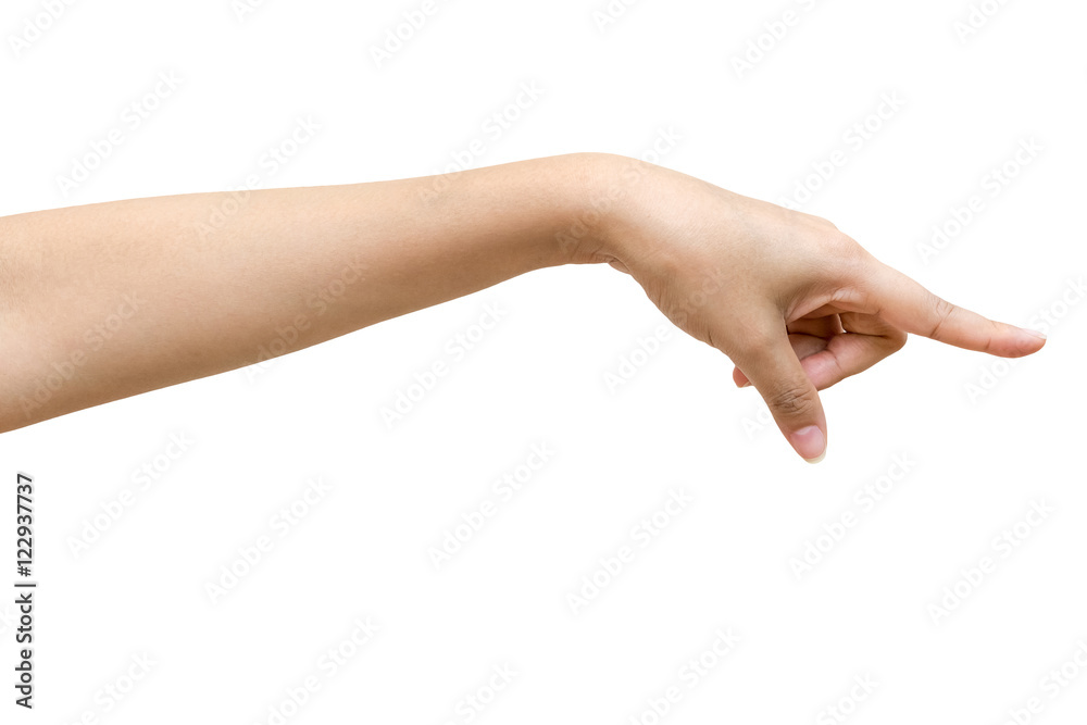Fototapeta premium Female hand touching or pointing to something