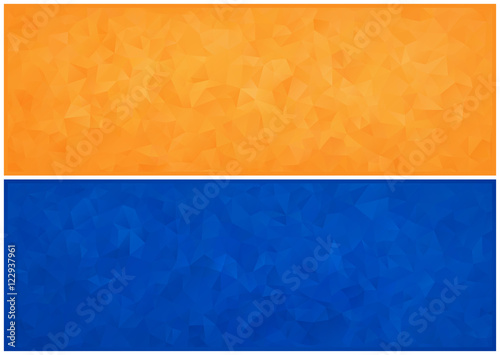 Vector Illustration - Set of 2 abstract mosaic polygonal banners, backgrounds