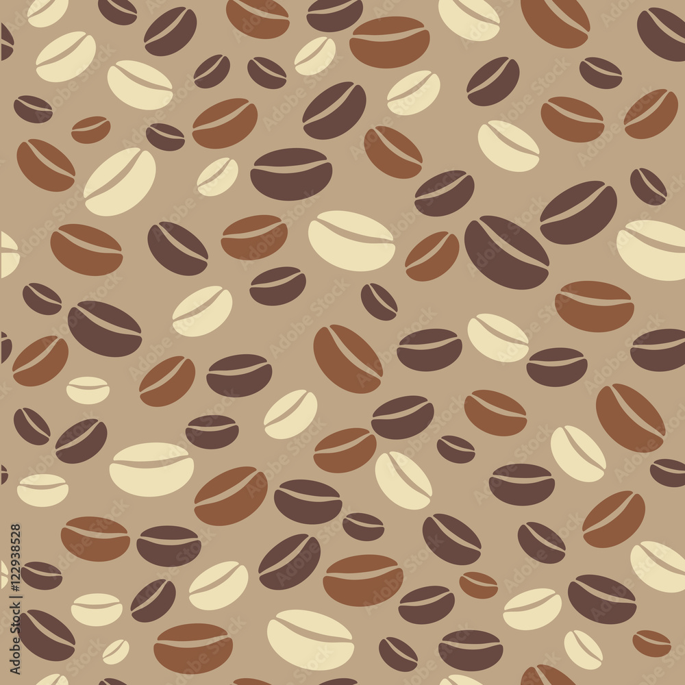 Obraz premium Vector coffee bean seamless pattern