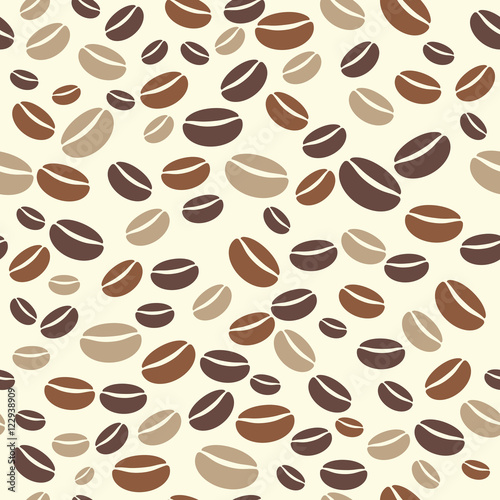 Vector coffee bean seamless pattern