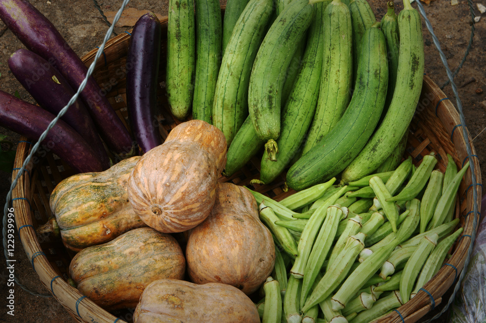 Basket of vegetables from vendor