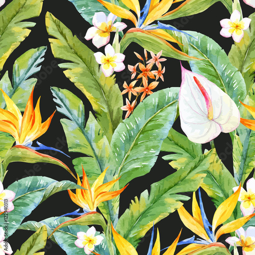 Tropical watercolor pattern