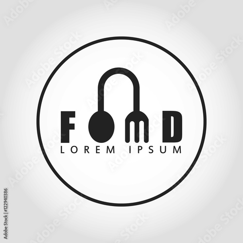 Fork and Spoon Logo. Cafe or Restaurant Sign. Isolated.