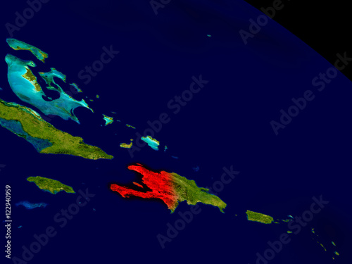 Haiti from space Fotobehang