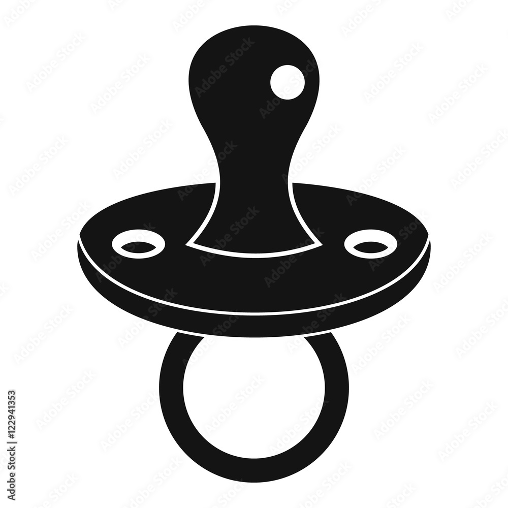 Baby pacifier icon in simple style on a white background vector illustration Baby pacifier icon in simple style on a white background vector illustration