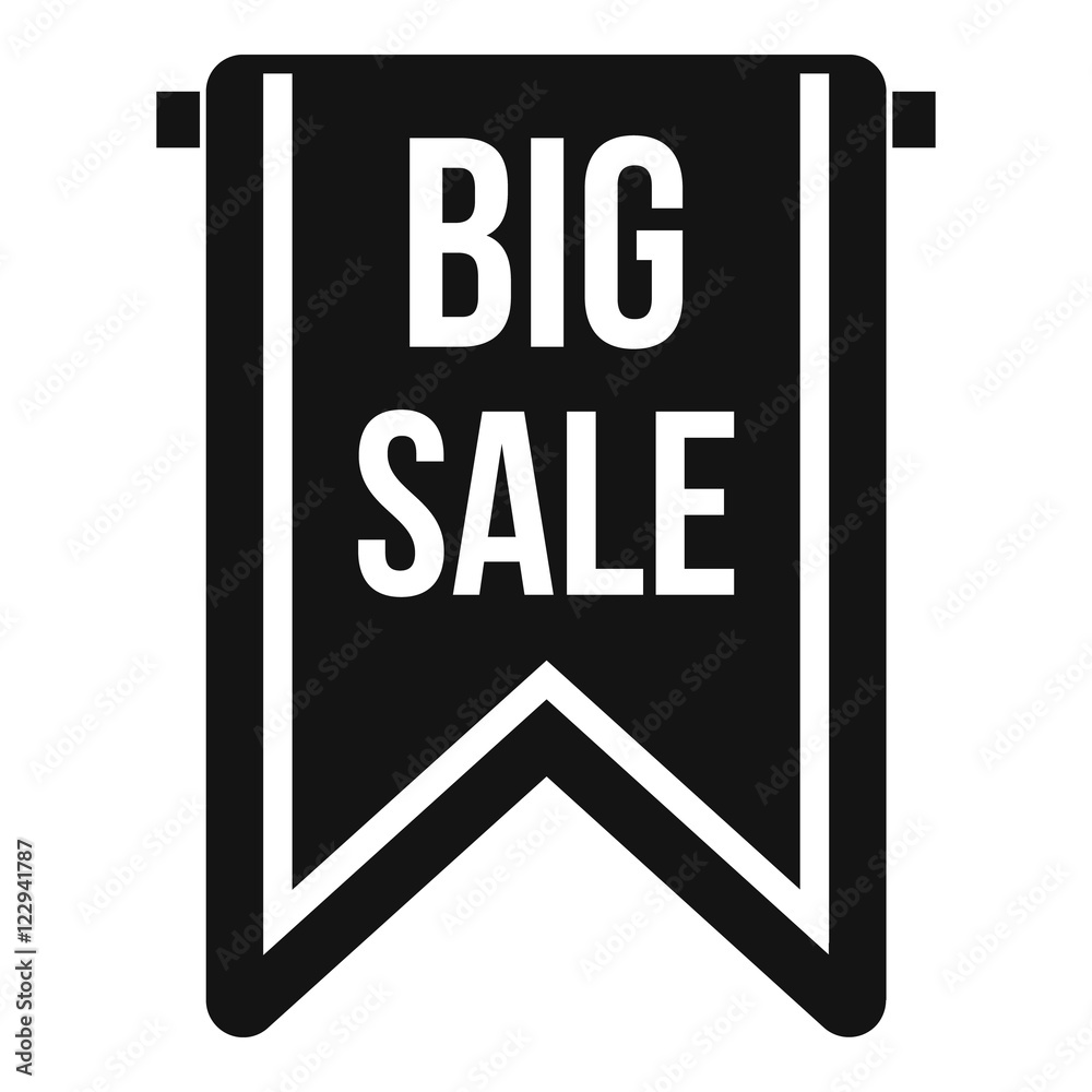 Big sale banner icon in simple style on a white background vector illustration