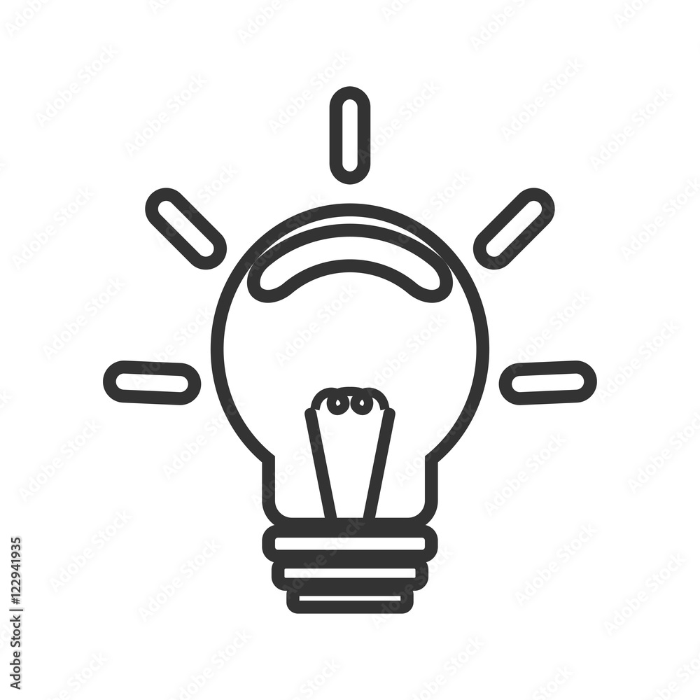 Silhouette, shape incandescent bulbs, which emit bright light. Symbol ideas, design and success. On a white background black lines. Silhouette, shape incandescent bulbs, which emit bright light. Symbol ideas, design and success. On a white background black lines.
