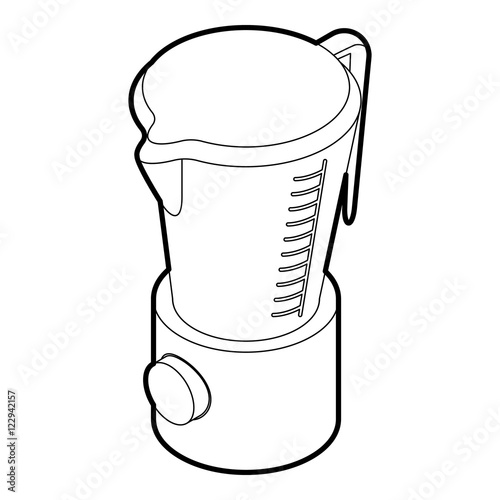 Kitchen blender machine icon in outline style on a white background vector illustration
