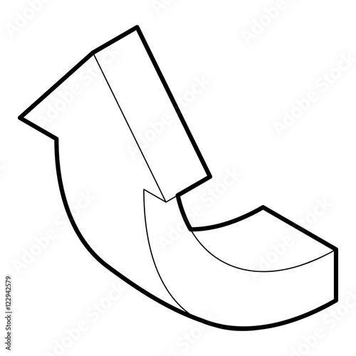 Up arrow icon in outline style on a white background vector illustration