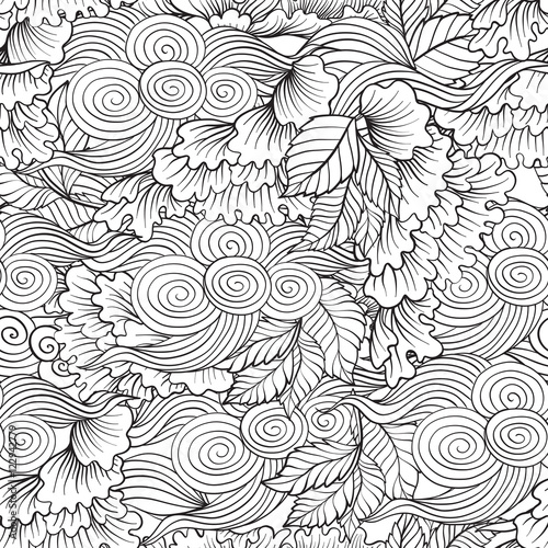 Asian Japanese tradition seamless pattern in white and black col