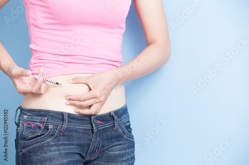Woman inject to belly